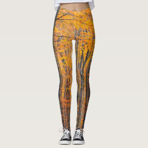 Leggings Forêt d'automne d'or étonnante