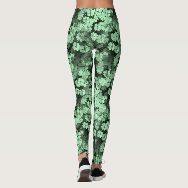 Leggings Forêt de shamrock de vert du jour de St Patrick (Dos)