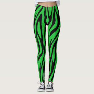 Leggings Forêt vert Zèbre Imprimer