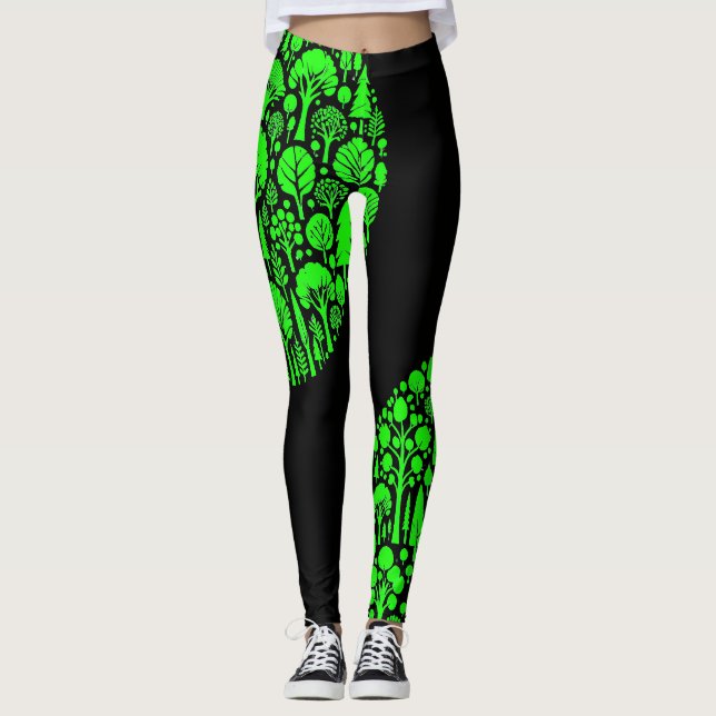 Leggings Forêts vertes d'arbres (Devant)