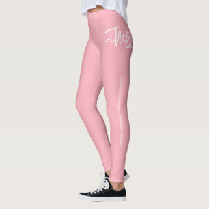 Leggings Formateur personnel   Rose & Blanc Personnalisé