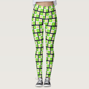 Leggings Formes Abstraites jaunes et oranges de chaux