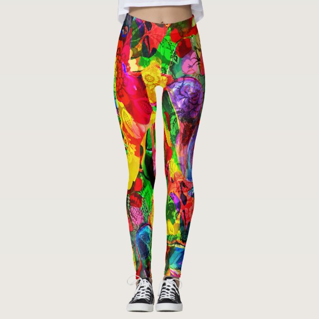 Leggings Formes de texture lumineuses (Devant)