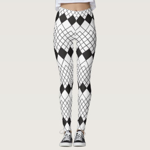 Leggings Formes en losange noir motif