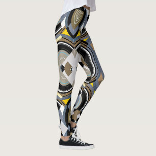 Leggings Formes géométriques Jazz Pochoir Art Déco Vintage