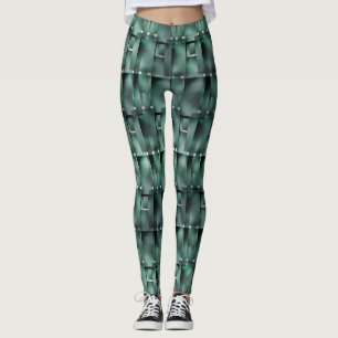 Leggings Formes rectangulaires dans la couleur verte et