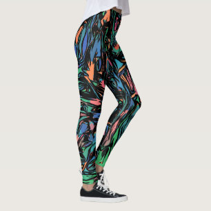 Leggings Fou coloré Abstrait Motif Graffitti