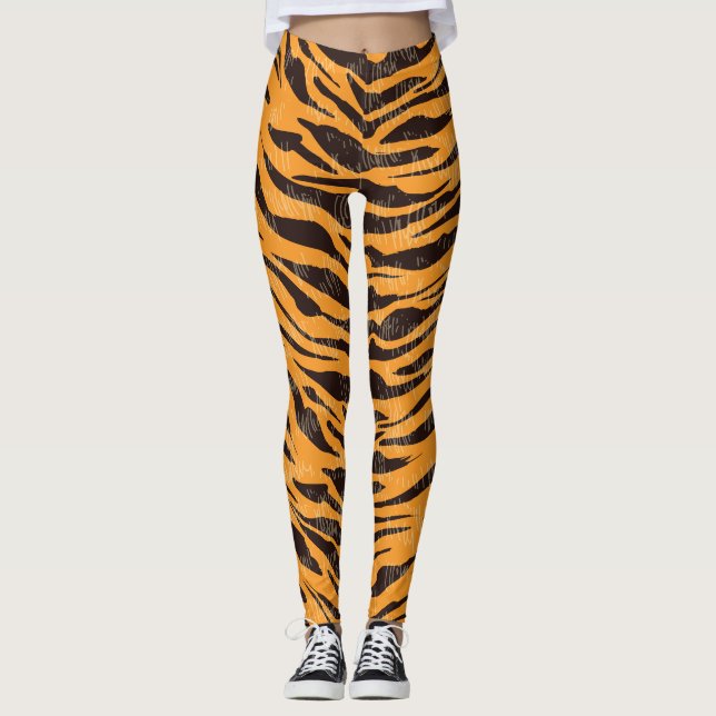 Leggings fourrure de tigre, peau de tigre, motif de peau d' (Devant)