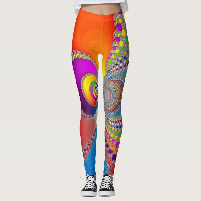 Leggings Fractale spirale colorée (Devant)