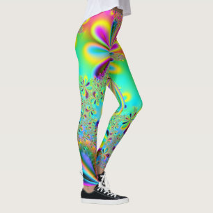 Leggings fractionnés floraux colorés