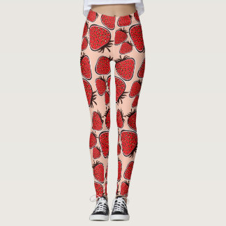 Leggings Fraise Delight : Charme Motif Vintage.