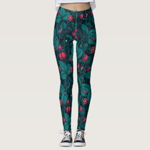 Leggings Fraises sauvages, rouges et bleues