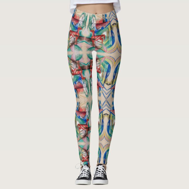 Leggings Franz Marc Paysage avec Animaux Peinture célèbre (Devant)