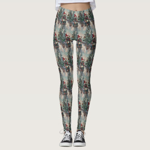 Leggings French Bulldog Riding Moto Noël