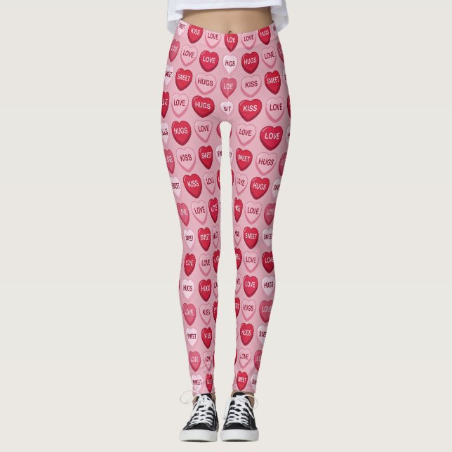Leggings friandises colorées motif de coeur de la Saint-Val (Devant)