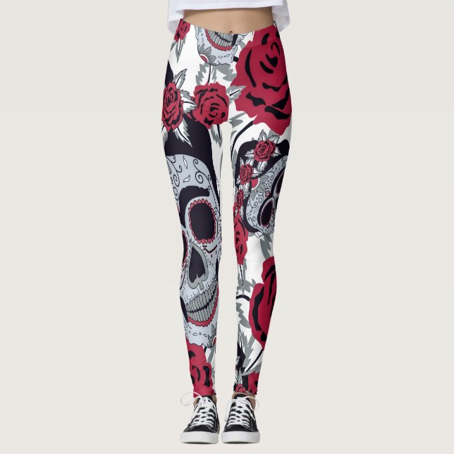 Leggings Frida Kahlo  and roses  (Devant)