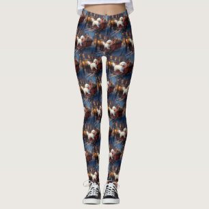 Leggings Frise de Bichon Frise Festin de Noël