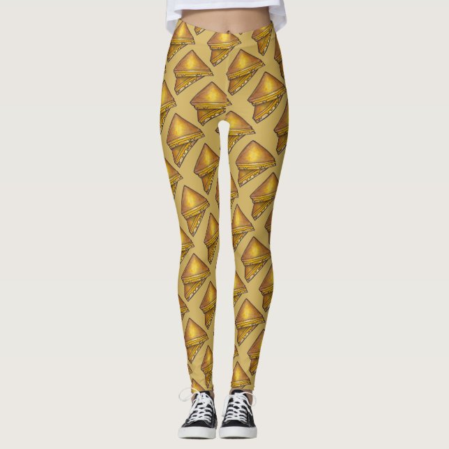 Leggings Fromage grillé Sandwich au pied (Devant)