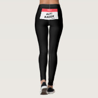 Leggings front USA flag and Karen Name tag on back