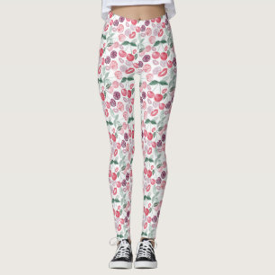 Leggings Fruit de cerise rouge élégant