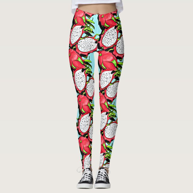 Leggings fruit de dragon rouge (Devant)