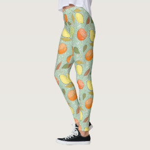 Leggings Fruit motif aux citrons, oranges