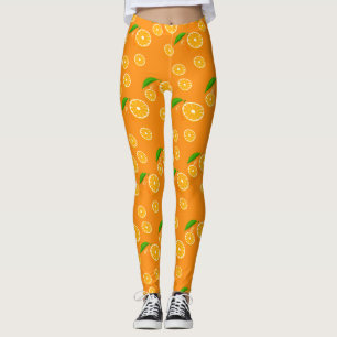 Leggings Fruit Orange Design Motif
