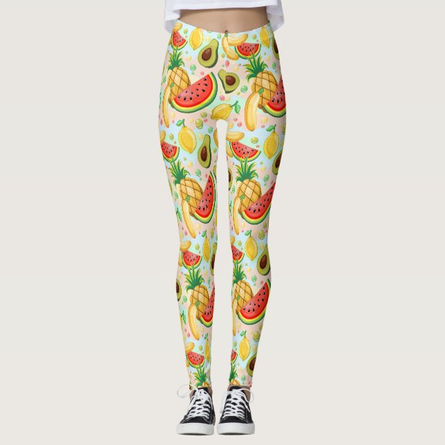 Leggings Fruits d'été frais Motif (Devant)