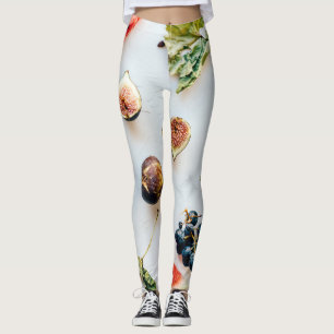Leggings Fruits et aliments secs et motifs feuille