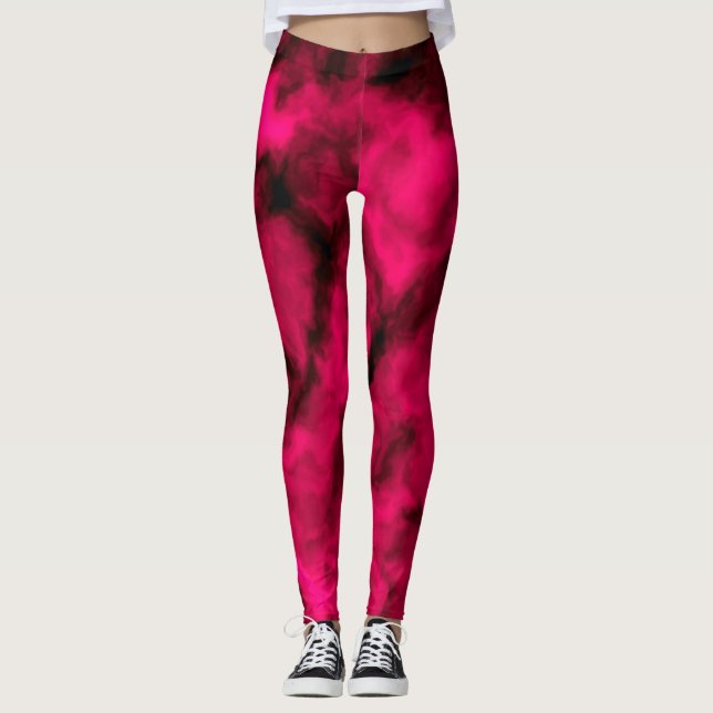 Leggings Fuchsia Nuages Abstraits (Devant)