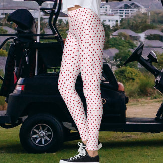 Leggings Fuchsia Rouge Carmin Points Motif 
