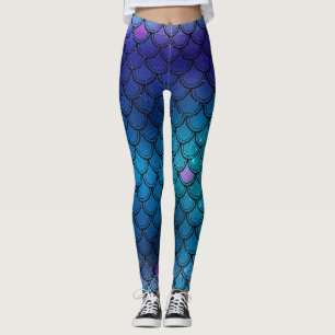 Leggings Fumée mauve, Turquoise et bleue