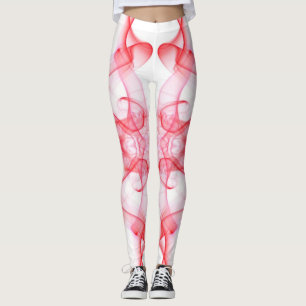 Leggings Fumée Rouge Abstrait Minimaliste Symétrique