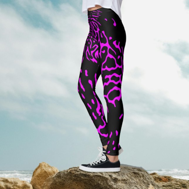 Leggings Fun Abstrait Safari Rose Wild Poster de animal Mot (Créateur téléchargé)