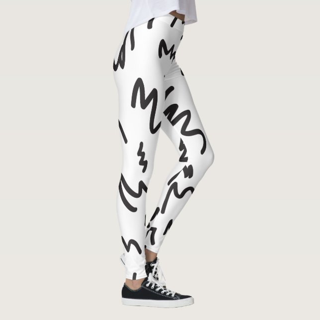 Leggings Fun et moderne noir et blanc (Droite)