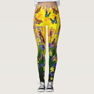 Leggings Fun papillon Lavande Fleurs Springtime