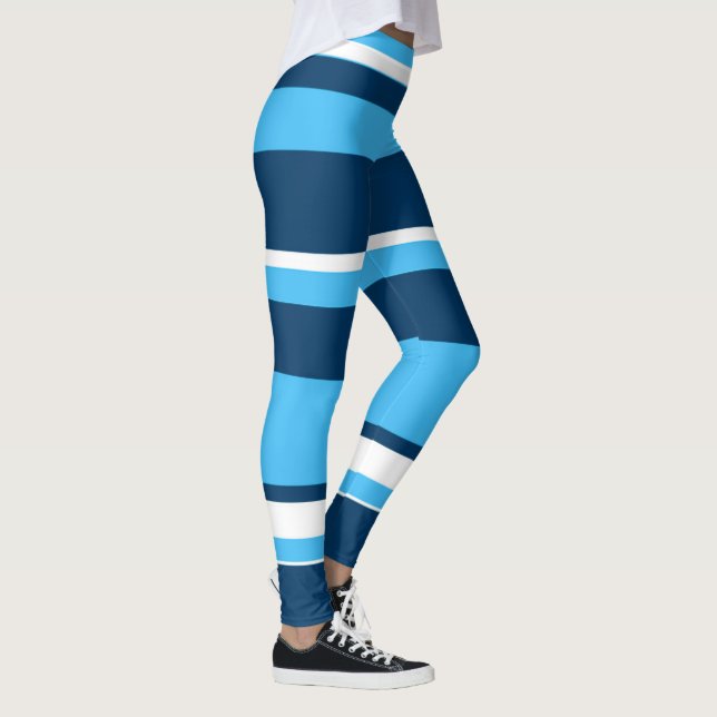 Leggings Funky Abstrait Art clair Bleu foncé Blanc (Droite)