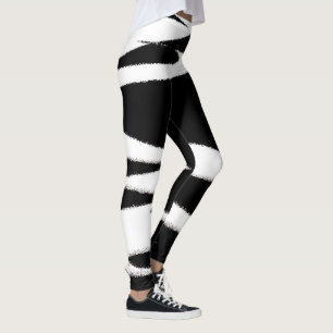 Leggings Funky Abstrait Art noir blanc