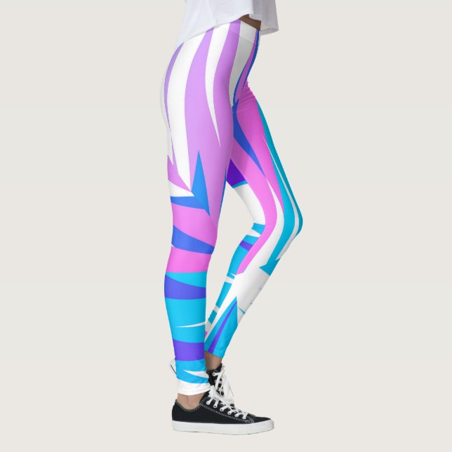 Leggings Funky Abstrait Art Pastel rose violet (Droite)