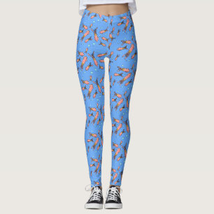 Leggings Funny école de calmar avec bulles dessin animé