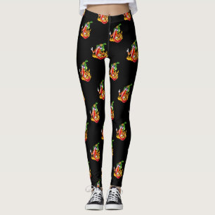 Leggings Funny Fier Pompier Chili Sur Le Feu Donne Des Pouc