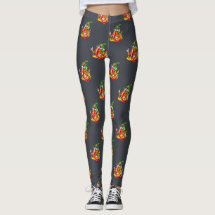 Leggings Funny Fier Pompier Chili Sur Le Feu Donne Des Pouc