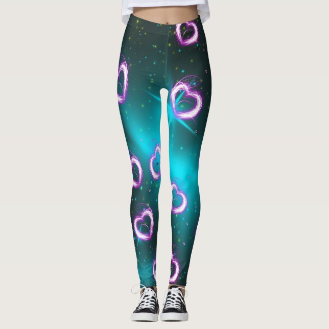 Leggings Galaxie de coeur (Devant)