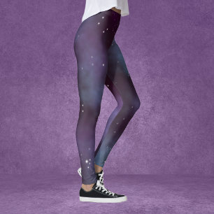 Leggings Galaxie Violette Mystique et Poussiéreuse