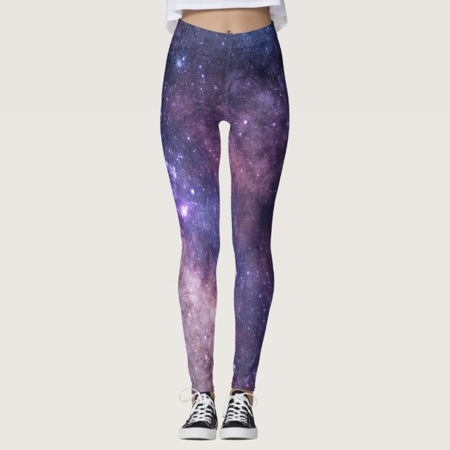 Leggings Galaxy Nebula Yoga Pantalon Espace Violet (Devant)
