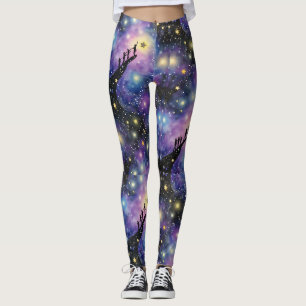 Leggings Galaxy Night Sky Motif sans couture