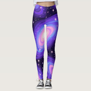 Leggings Galaxy Swirls Motif Dreamy Cosmic Nebula Design