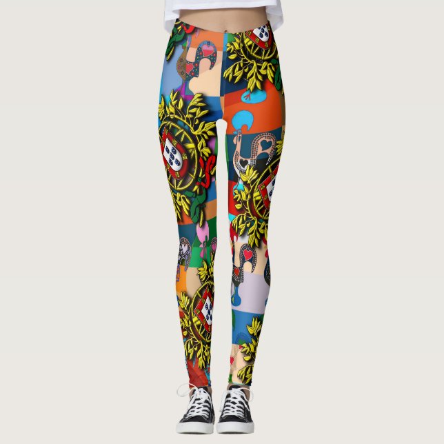 Leggings Galo de Barcelos, designs portugais (Devant)
