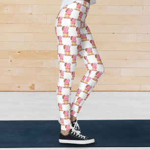 Leggings Gâteau au roseau aquarelle avec motif chocolat