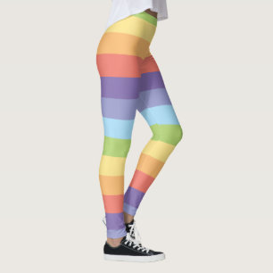 Leggings Gay pride à bandes arc-en-ciel pastel